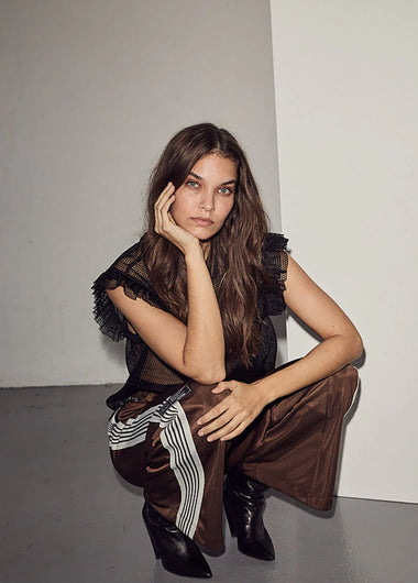 Haute L'Amitié Baggy Track Pants in Mocca