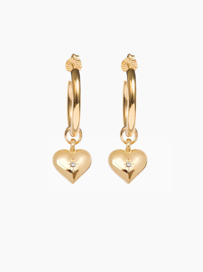 Tilly Sveaas Gold Heart Earrings