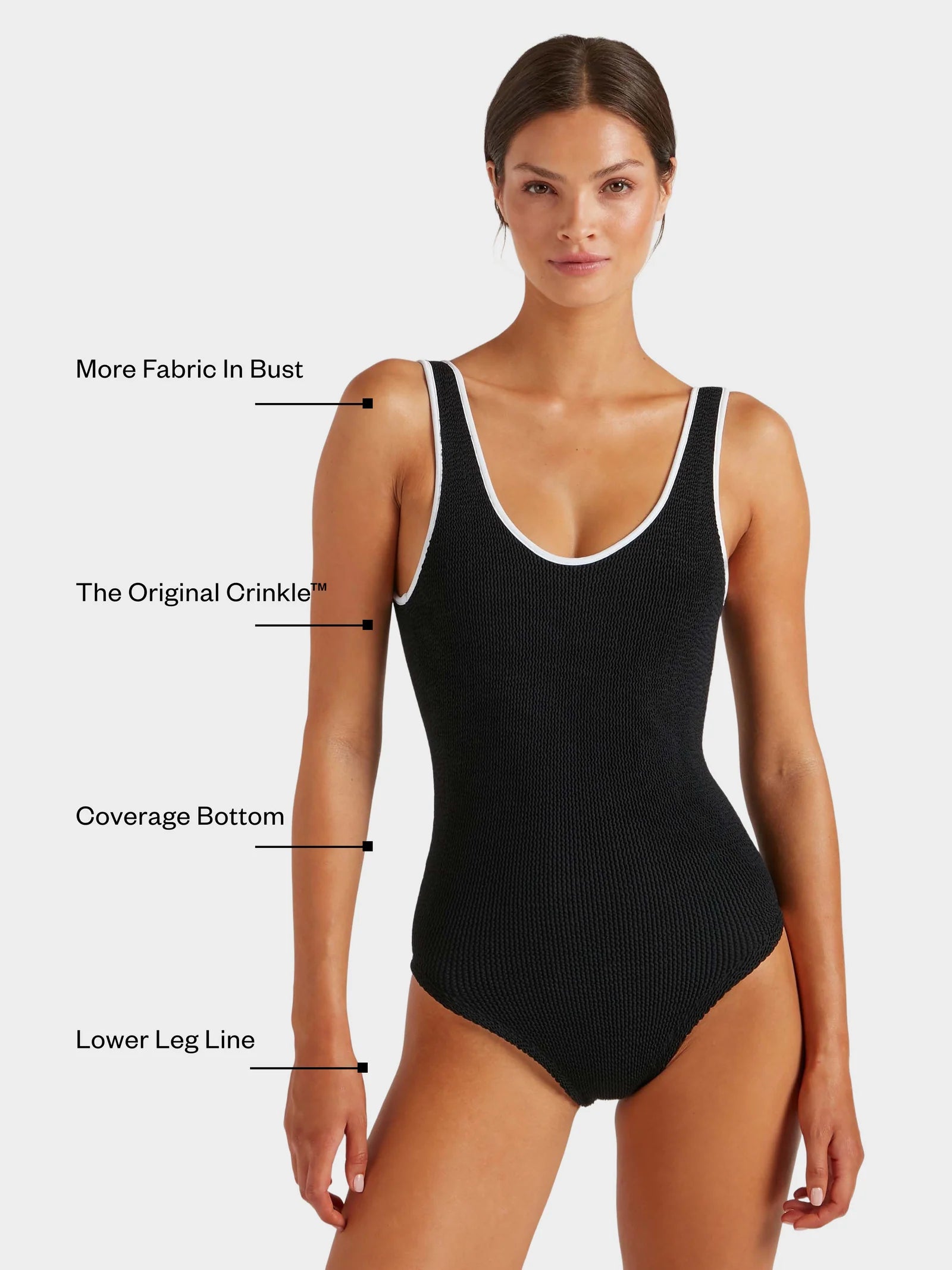 Hunza G COVERAGE Faye Swim in Black