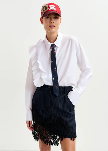 Essentiel Antwerp Ibody Frill Shirt in White