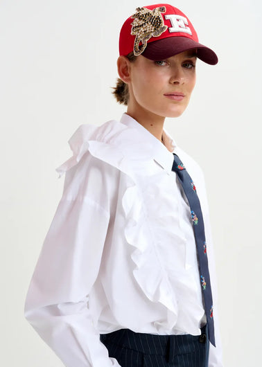 Essentiel Antwerp Ibody Frill Shirt in White