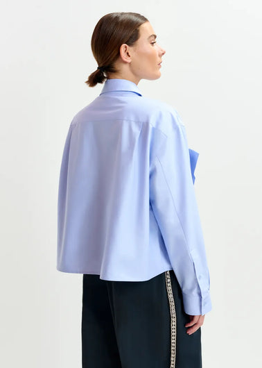 Essentiel Antwerp Ibow Bow Shirt in Pale Blue