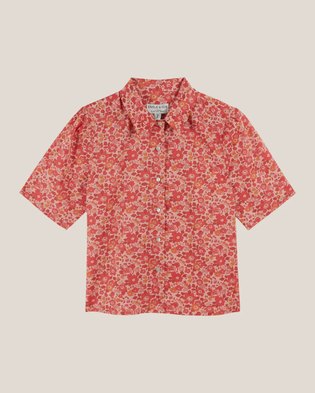 Emile & Ida Dalton Floral Print Blouse in Betsy Pink