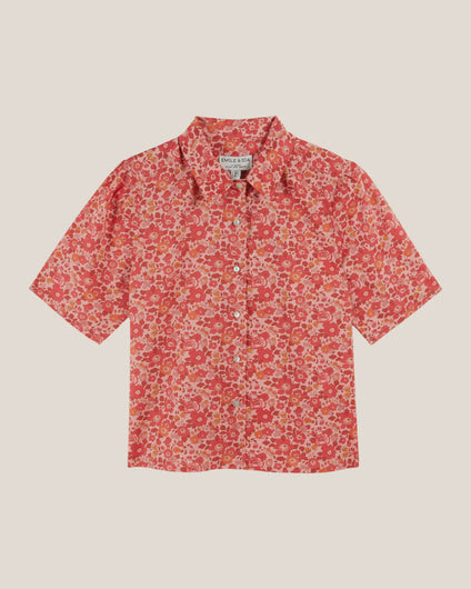 Emile & Ida Dalton Floral Print Blouse in Betsy Pink