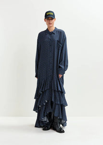 You added <b><u>Essentiel Antwerp Imagazine Tiered Ruffle Dress in Black Iris</u></b> to your cart.
