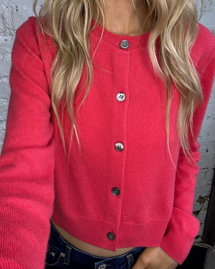 PARK Cashmere Cardigan in Coral