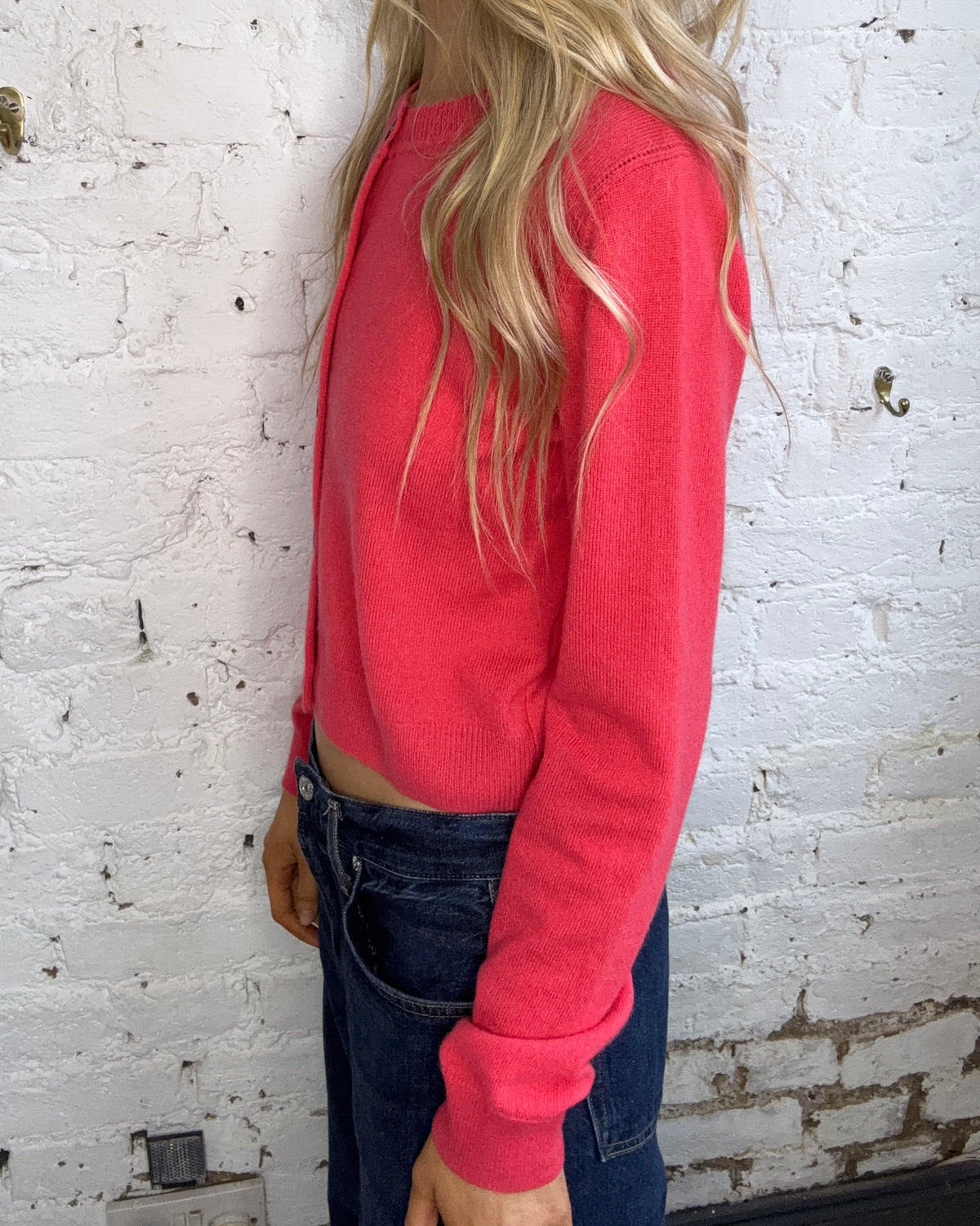PARK Cashmere Cardigan in Coral