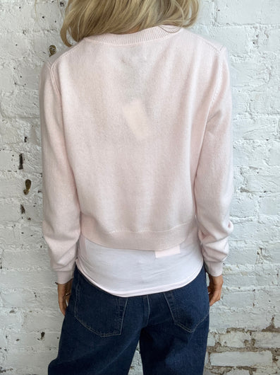 PARK Cashmere Cardigan in Pale Pink