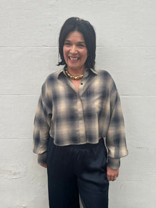 You added <b><u>Rag & Bone Marin Cropped Plaid Shirt in Navy</u></b> to your cart.