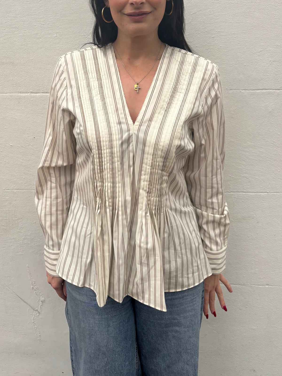 Rag & Bone Asher Stripe Top in Beige, Brown