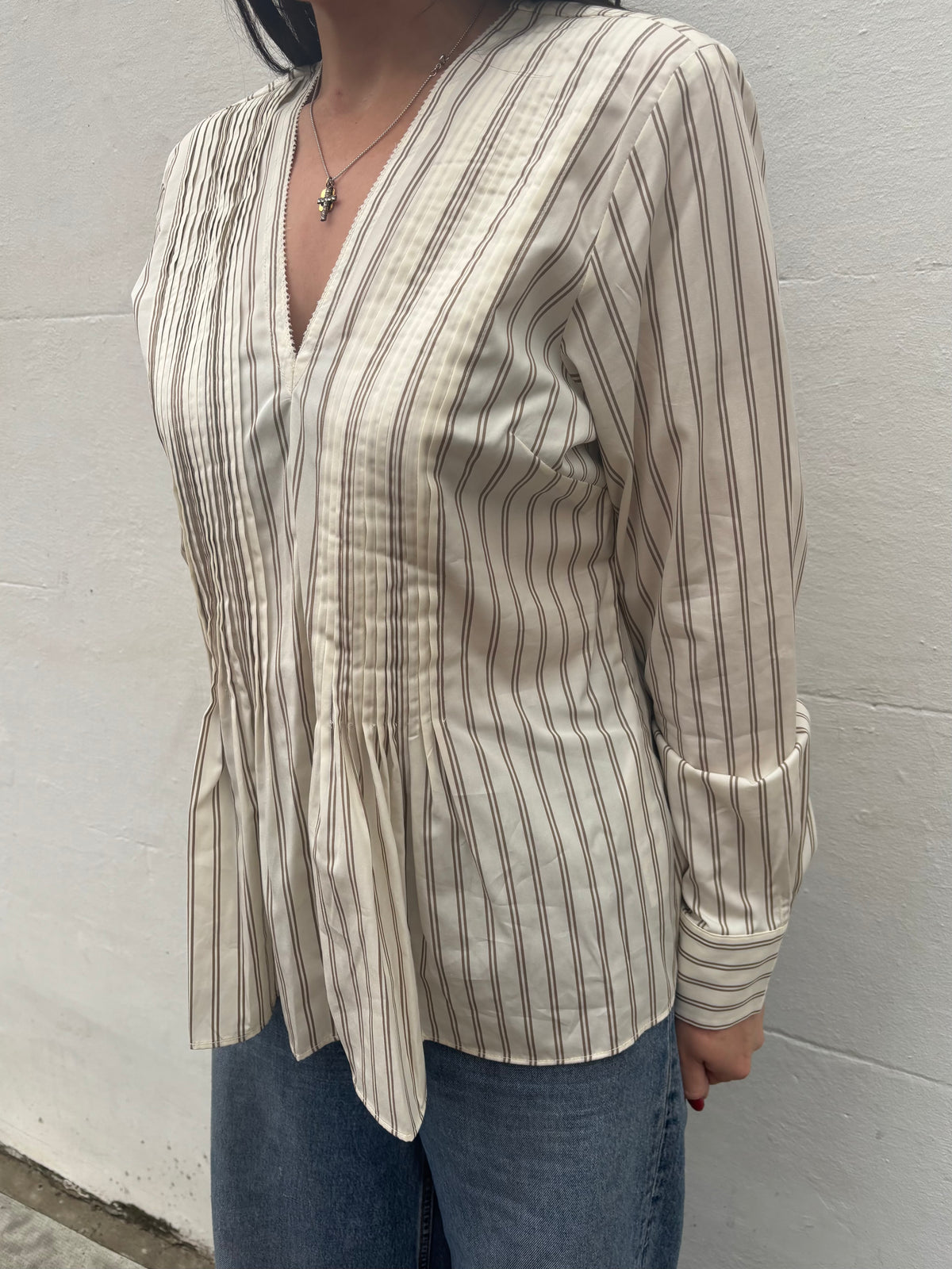 Rag & Bone Asher Stripe Top in Beige, Brown