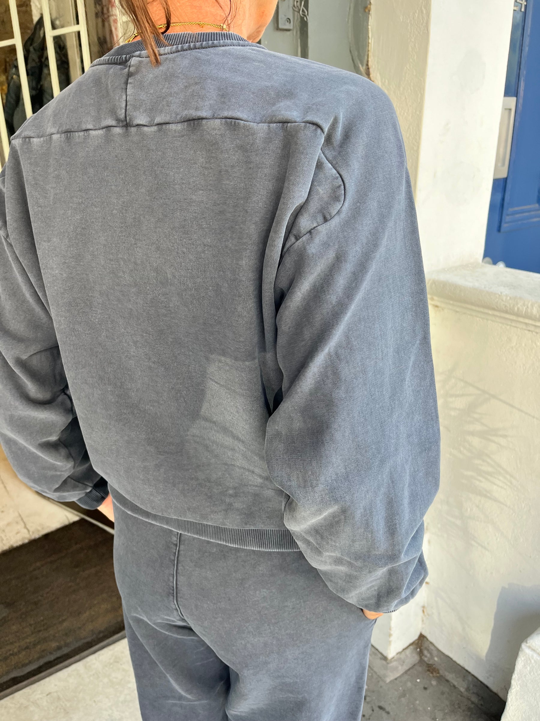 Crossley Demb LS Crewneck - Blue Stone Wash