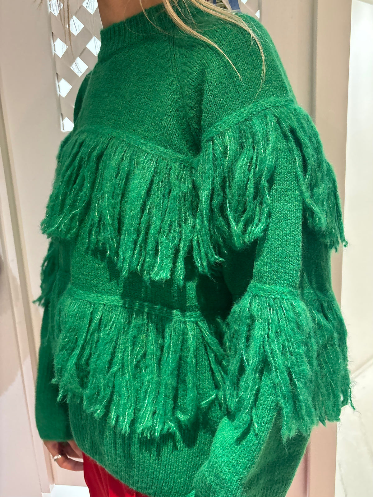 Essentiel Antwerp Johns Fringe Pullover in Green