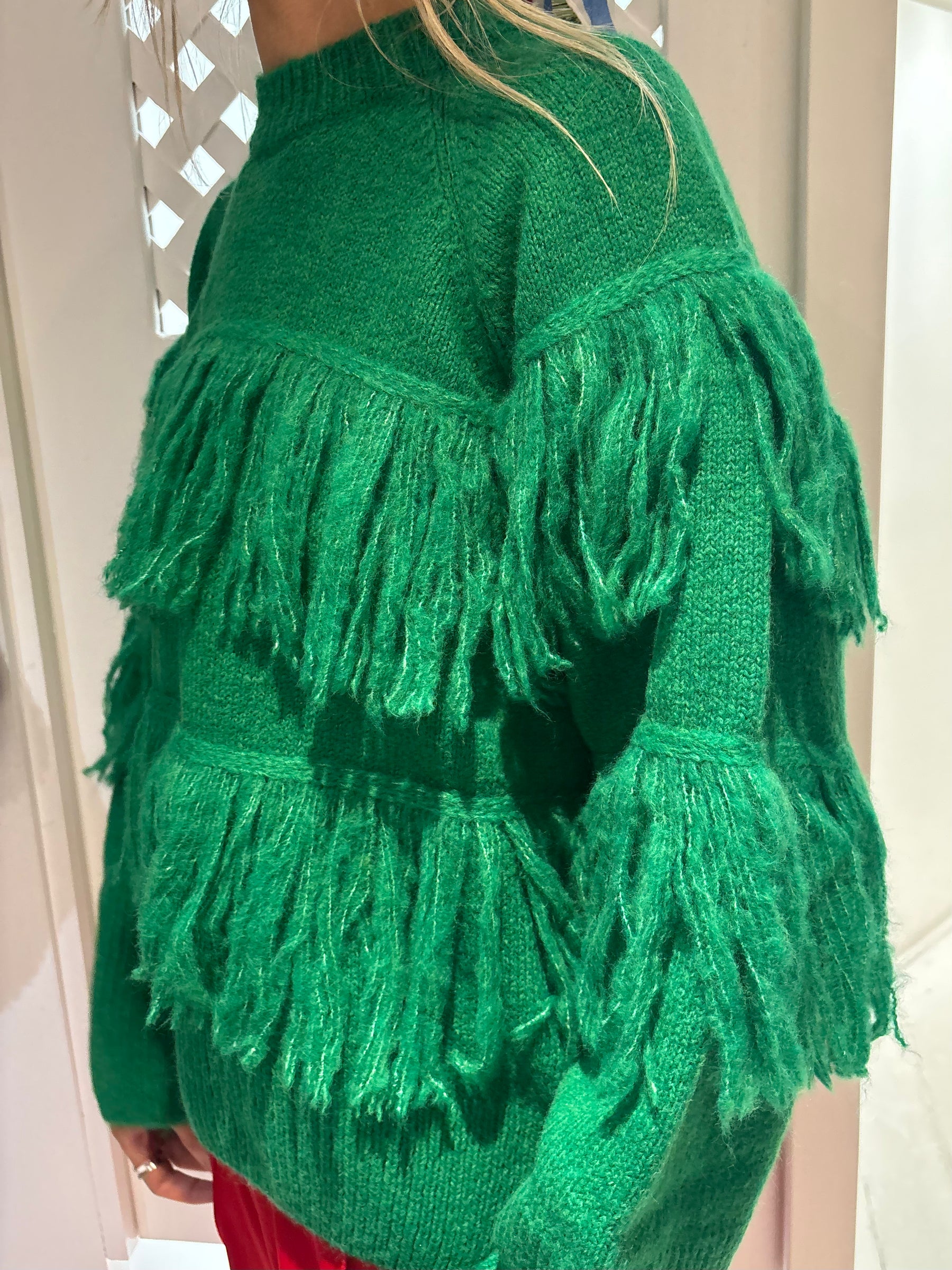Essentiel Antwerp Johns Fringe Pullover in Green
