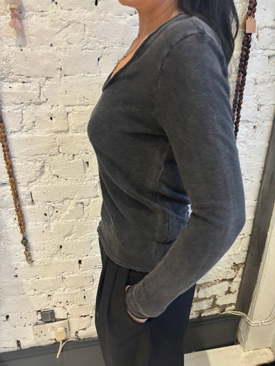 American Vintage Sonoma 02 LS Scoop Neck in Vintage Black