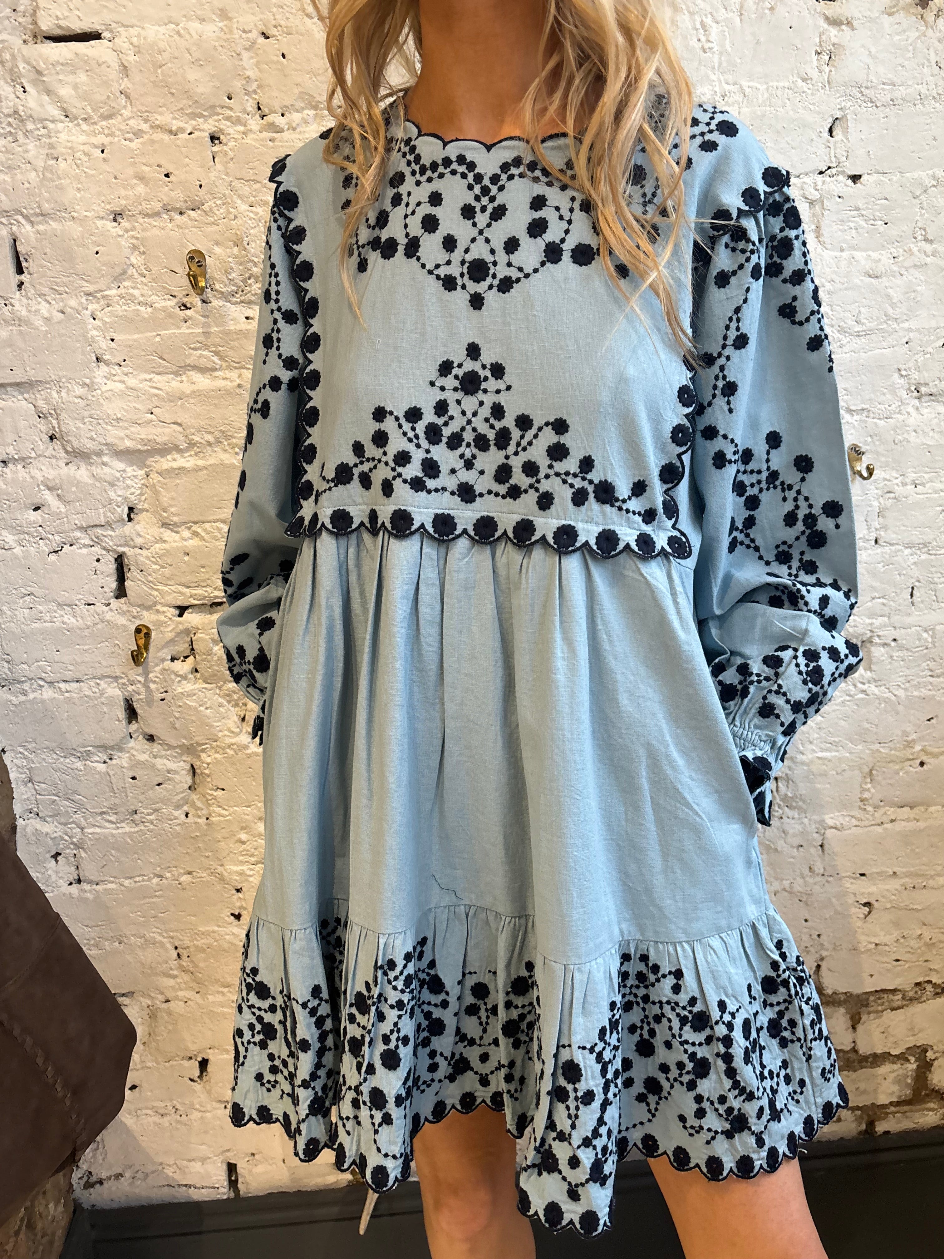 Sea New York Frances Mini Dress in Blue shopatanna Sea New York Frances Mini Dress in Blue shopatanna
