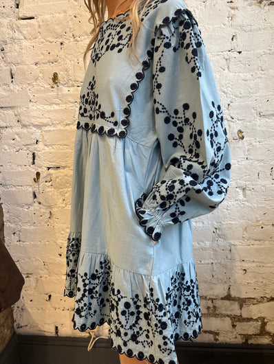 Sea New York Frances Mini Dress in Blue