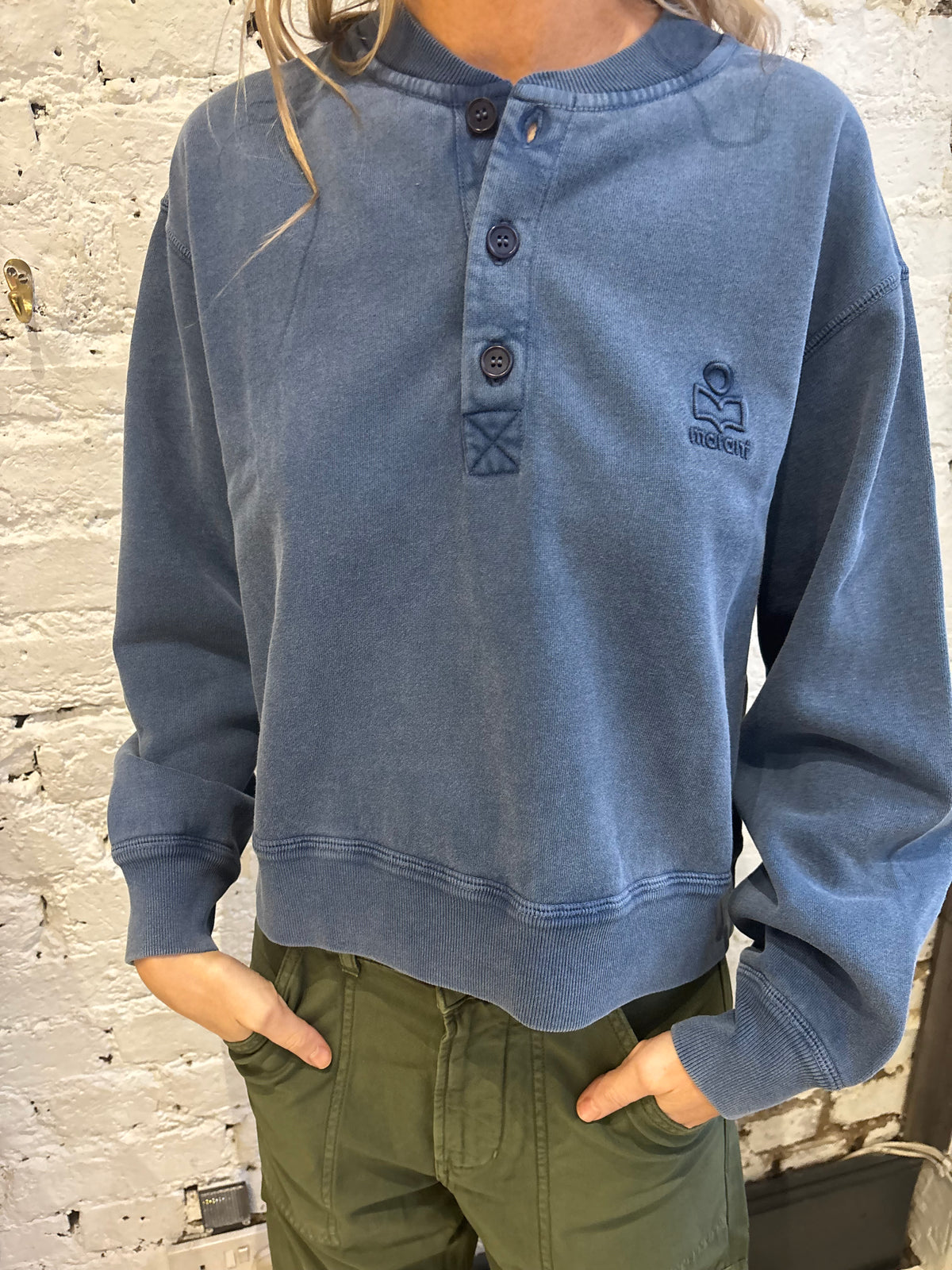 Marant Etoile Simony Logo Sweatshirt in Indigo