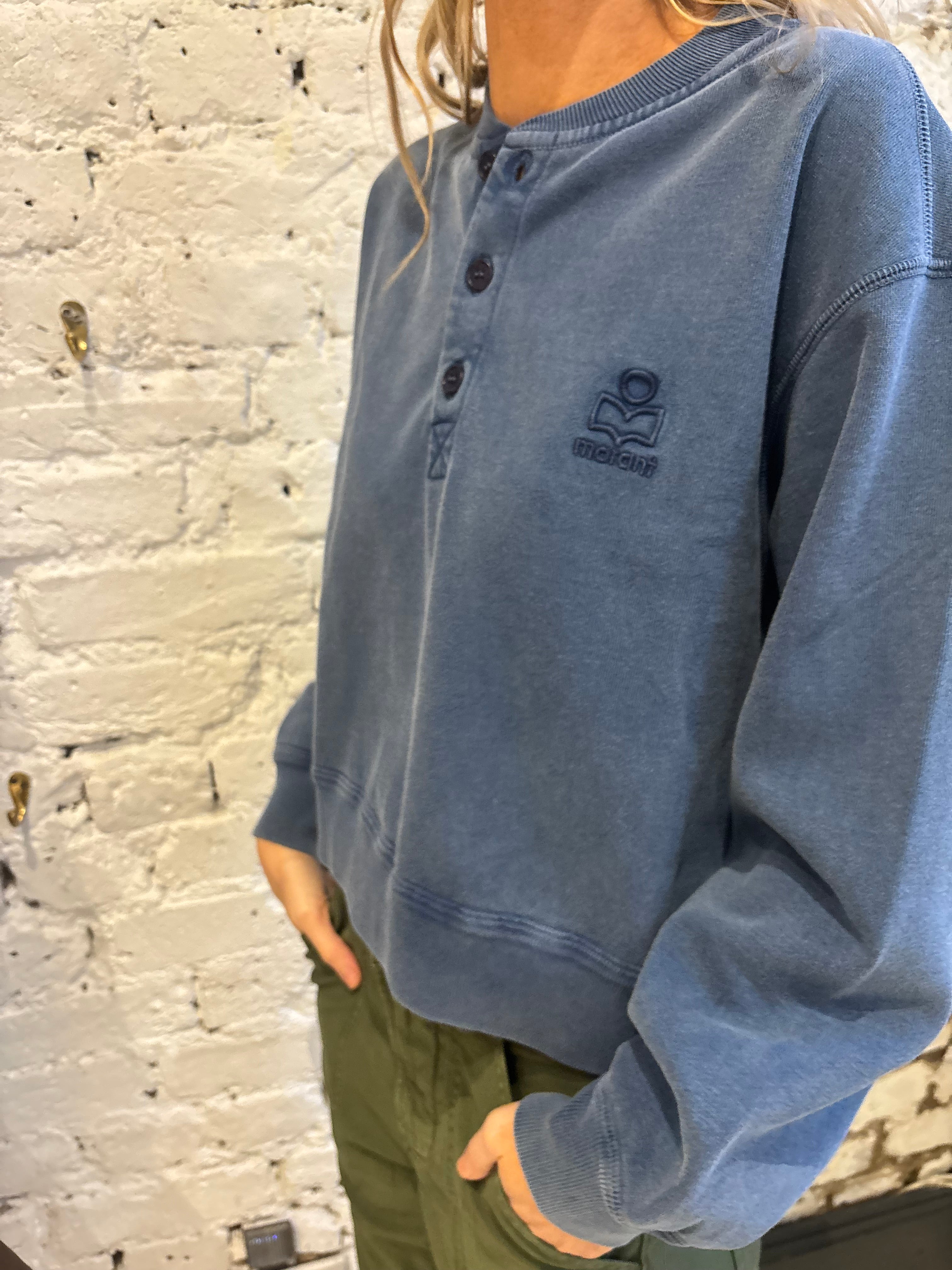 Marant Etoile Simony Logo Sweatshirt in Indigo