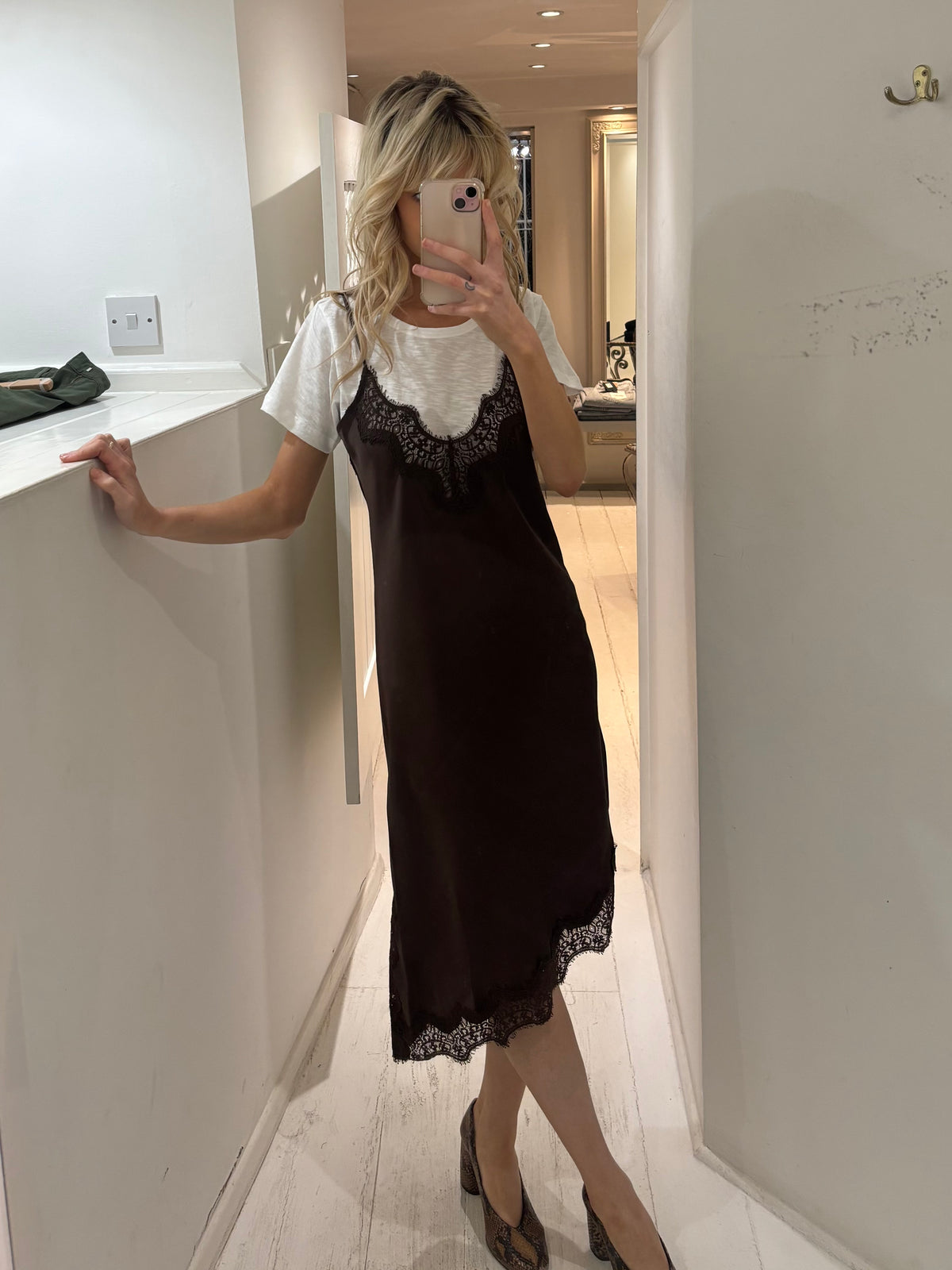 Haute L'Amitié Naomi Lingerie Dress in Mocca