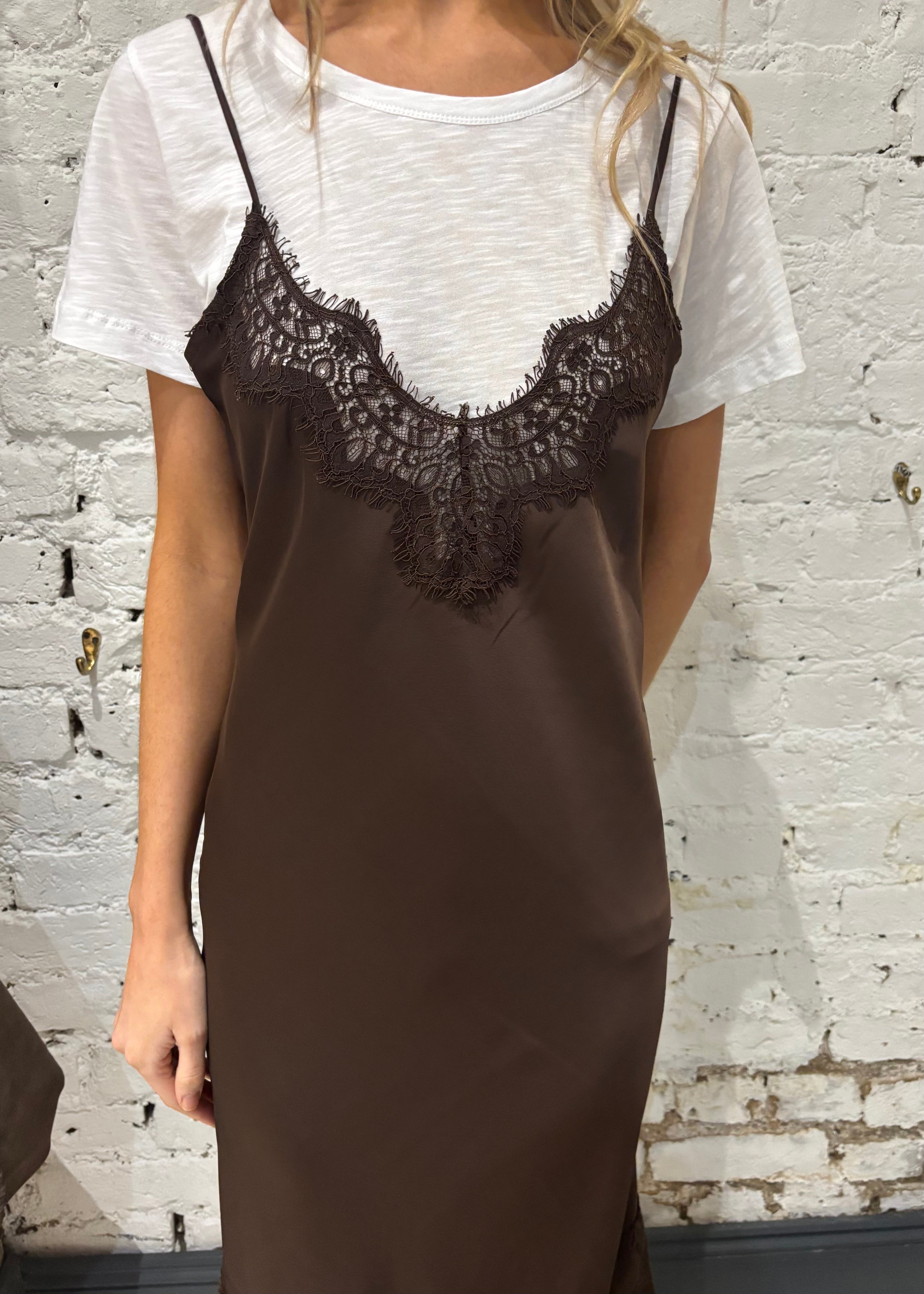 Haute L'Amitié Naomi Lingerie Dress in Mocca