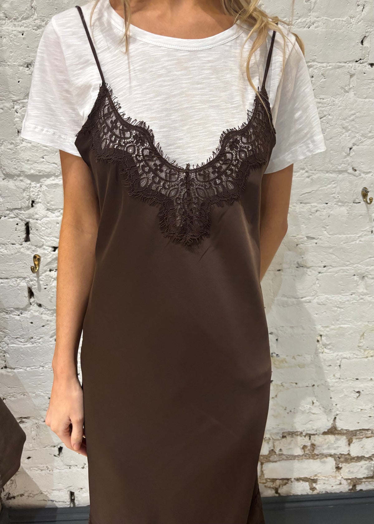 Haute L'Amitié Naomi Lingerie Dress in Mocca