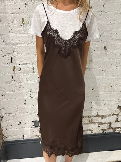 Haute L'Amitié Naomi Lingerie Dress in Mocca