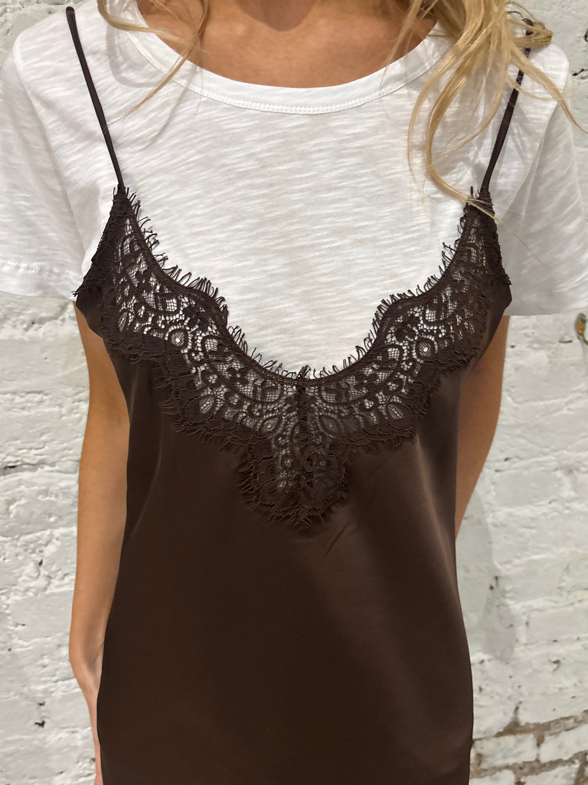 Haute L'Amitié Naomi Lingerie Dress in Mocca