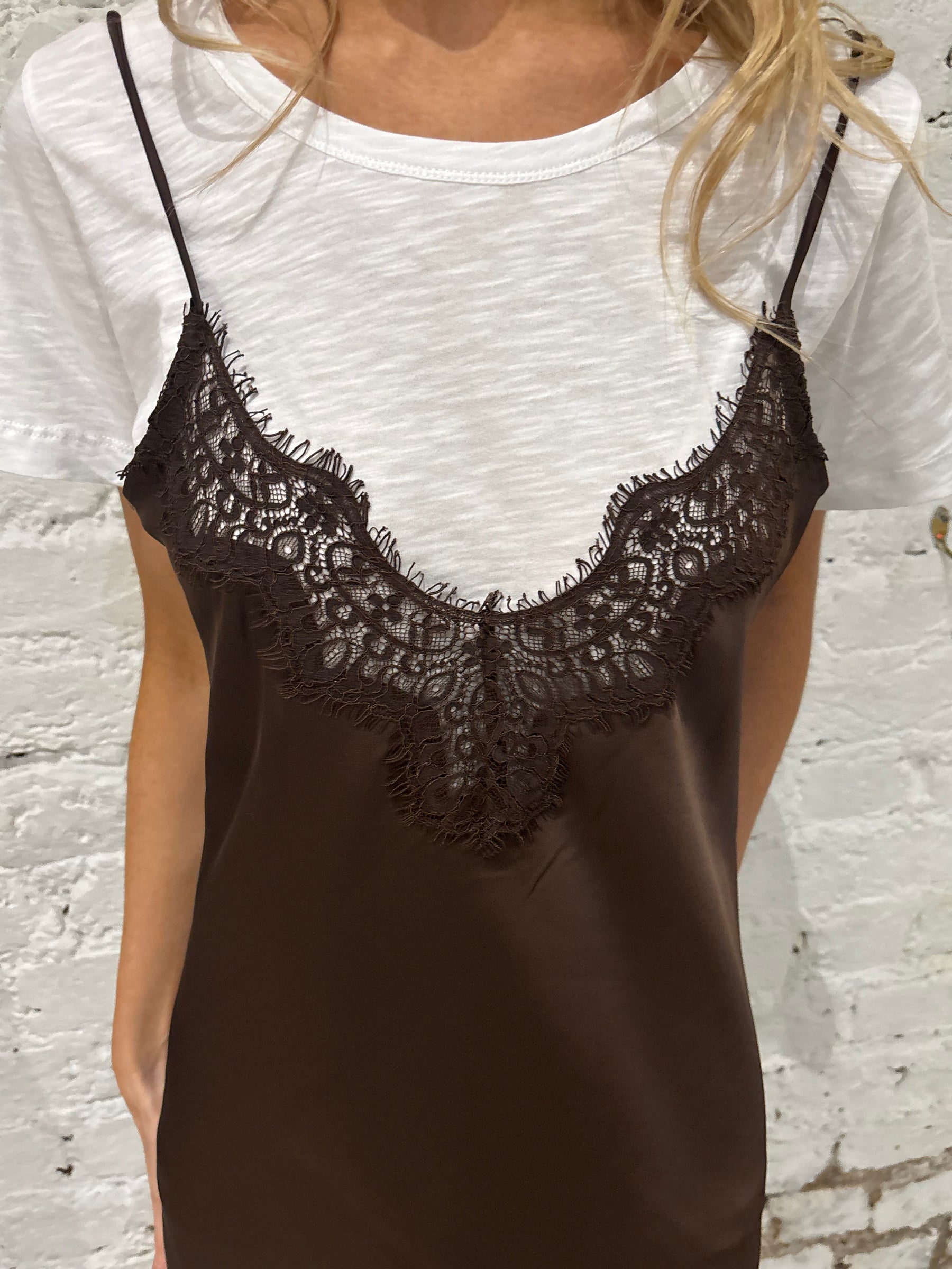 Haute L'Amitié Naomi Lingerie Dress in Mocca