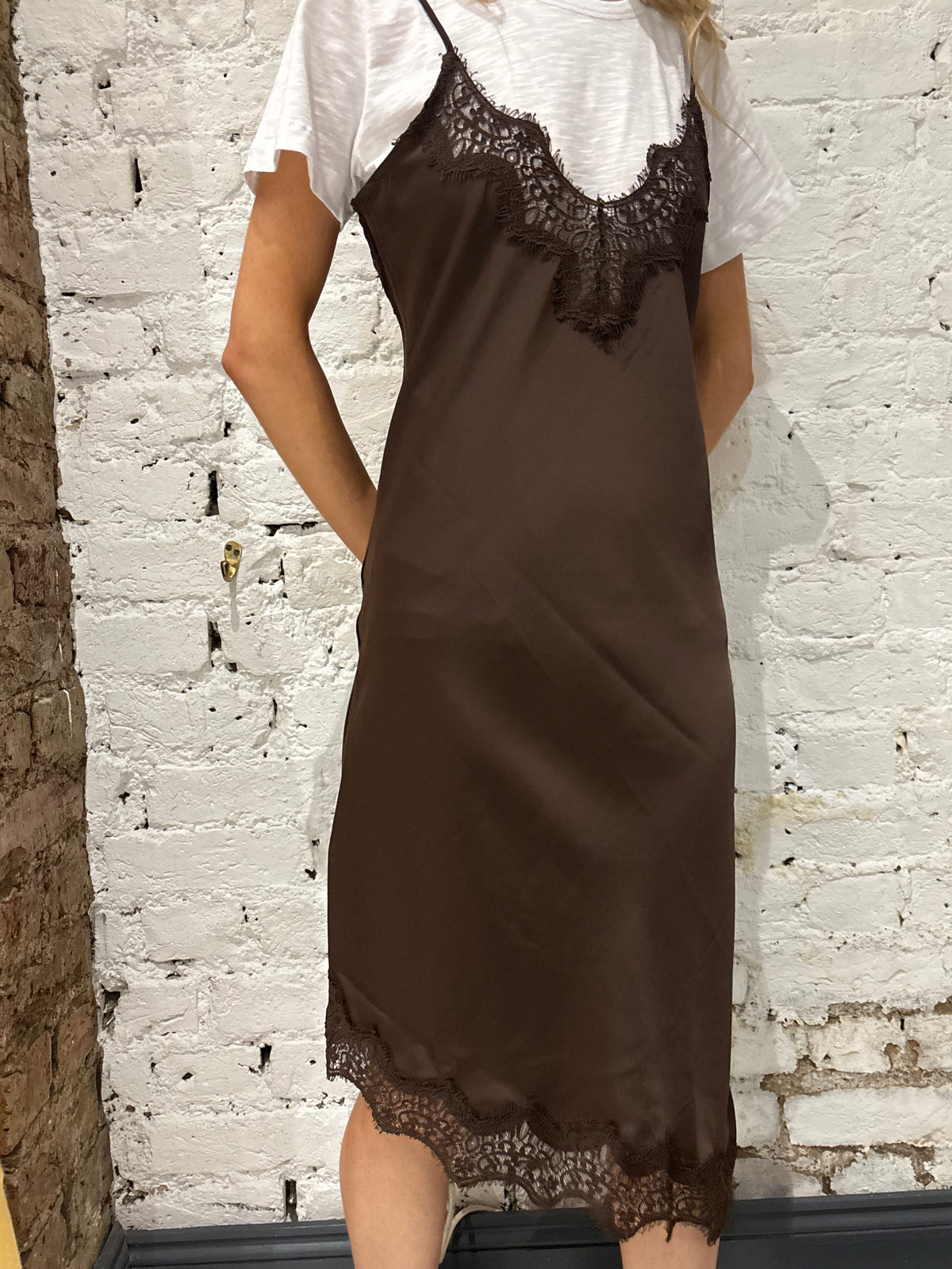 Haute L'Amitié Naomi Lingerie Dress in Mocca