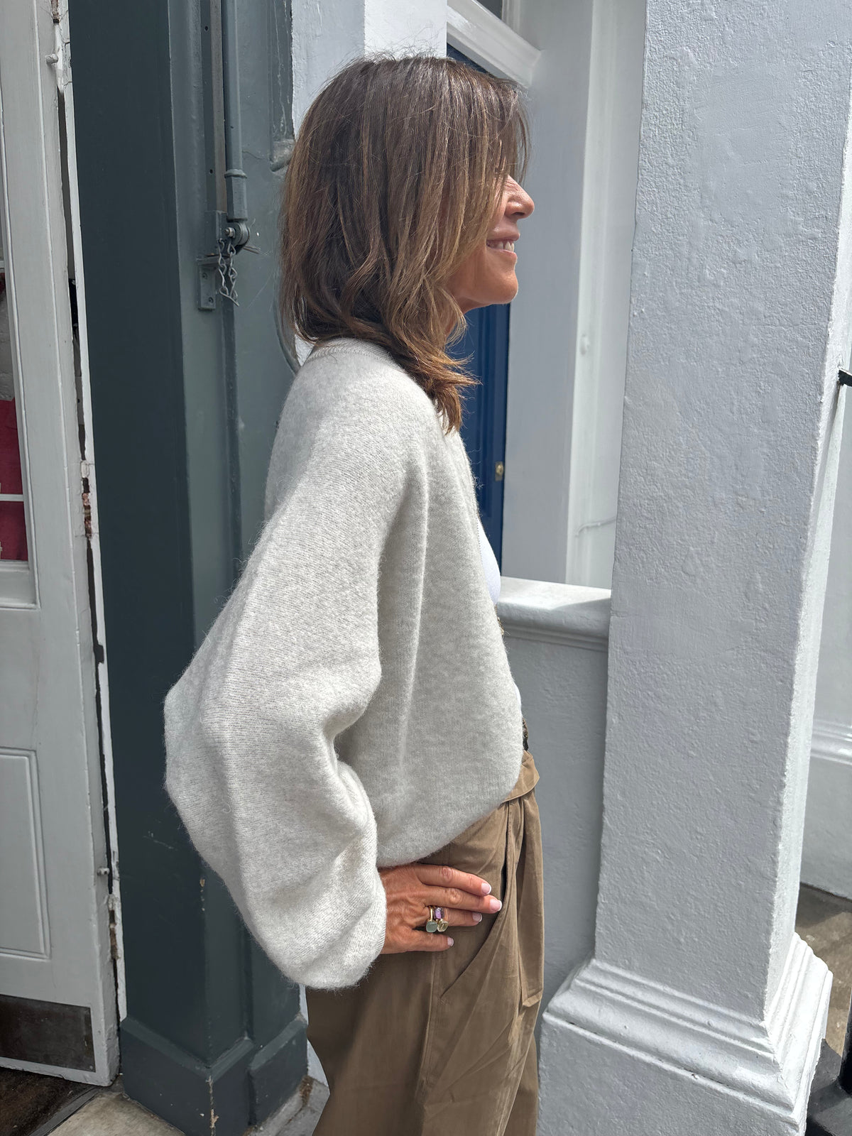 Bellerose Asedi Zip Up Knit in Oyster
