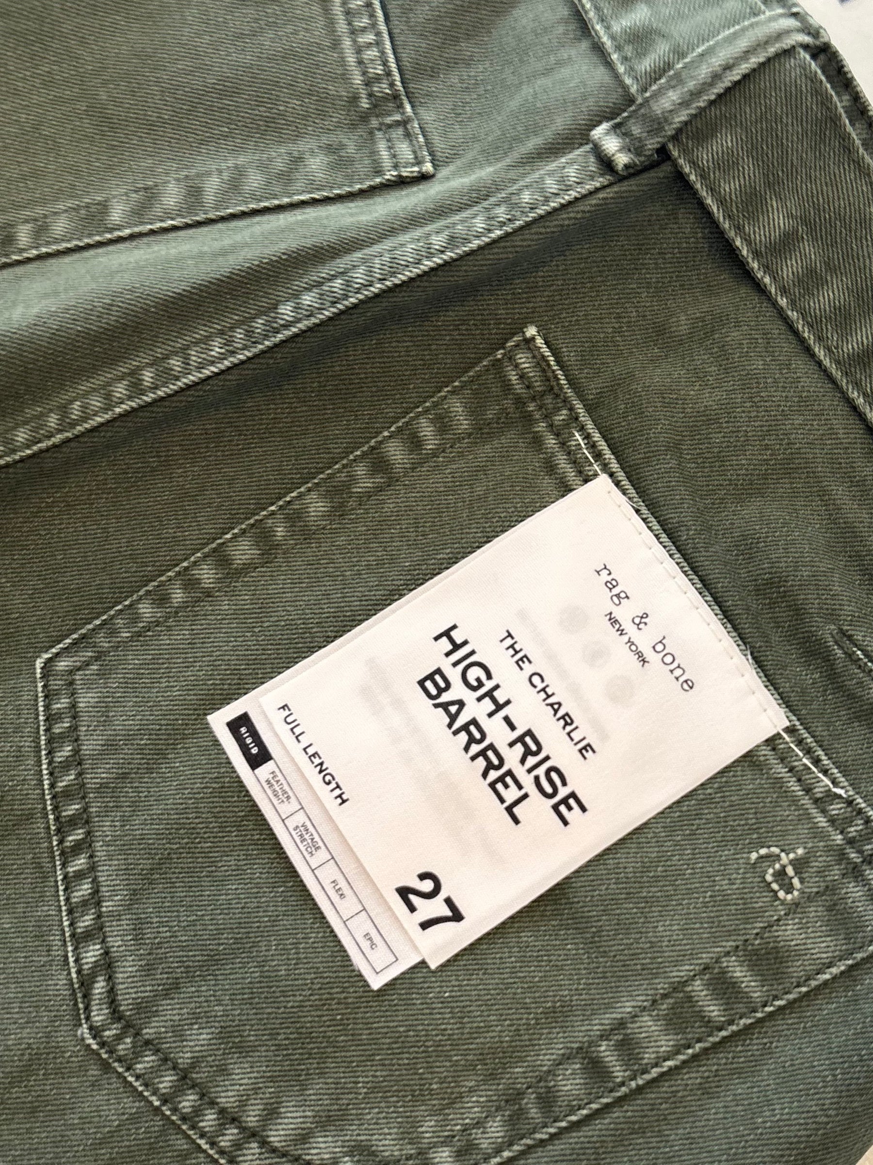 Rag & Bone Charlie Barrel W Belt in Dark Olive