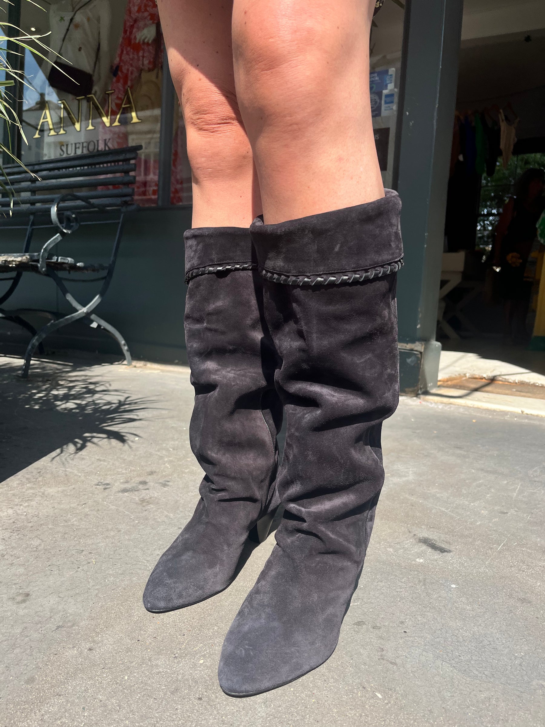 Isabel Marant Elita High Boots in Faded Black