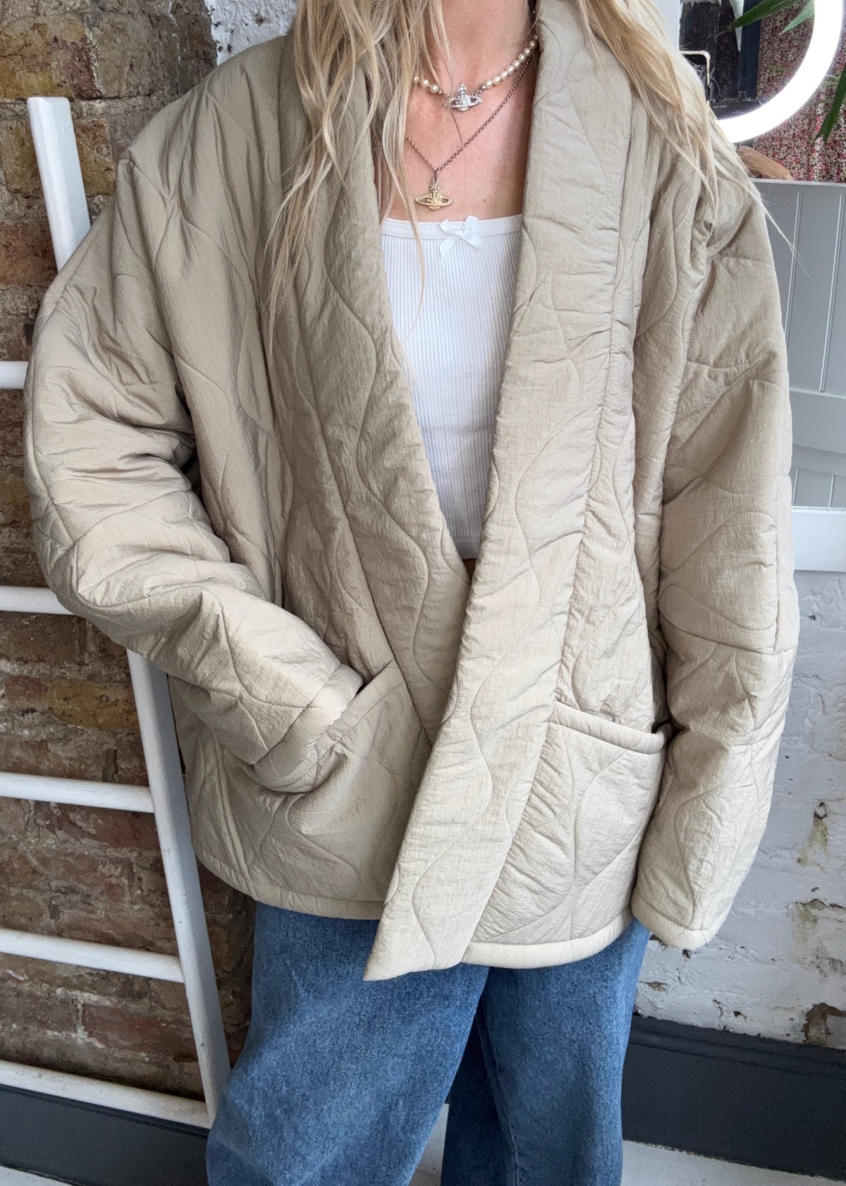 Aokyanos Chicago Sherpa Jacket in Beige