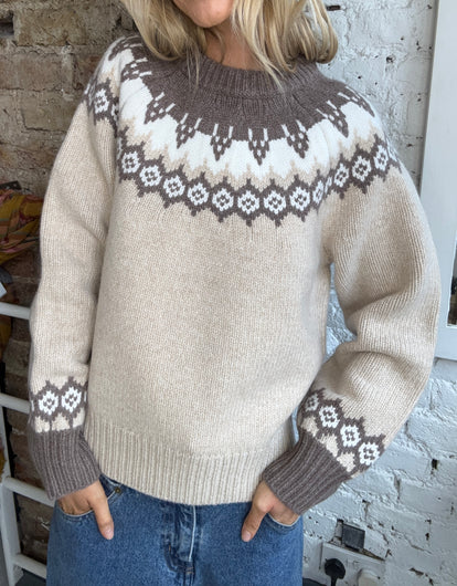 Rag & Bone Beth Fair Isle Knit in Beige