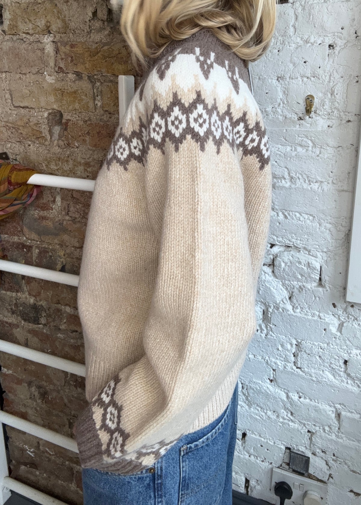 Rag & Bone Beth Fair Isle Knit in Beige