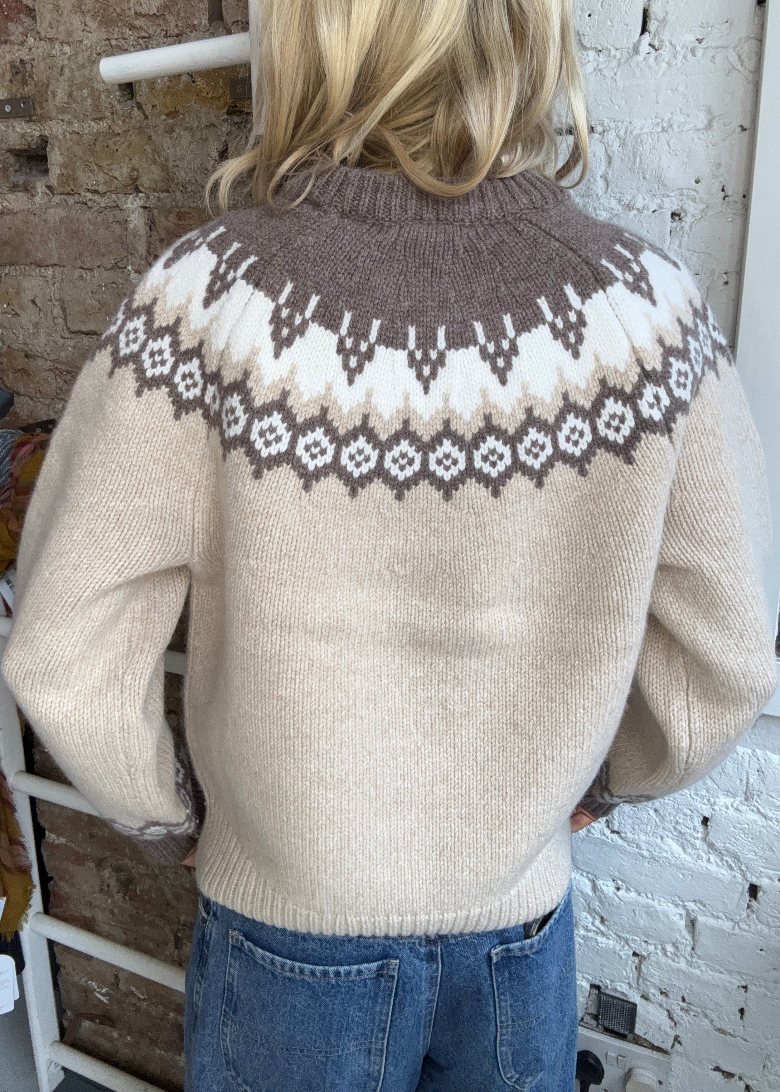 Rag & Bone Beth Fair Isle Knit in Beige