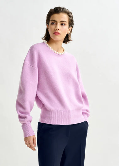 Essentiel Antwerp Ideas Knit Beaded Cardi in Lilac Cloud