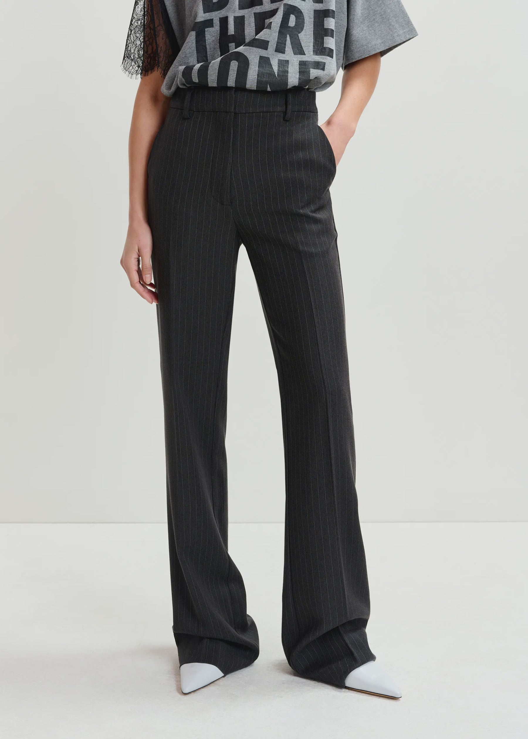 Essentiel Antwerp Invade Fitted Flared Pants in Shadow