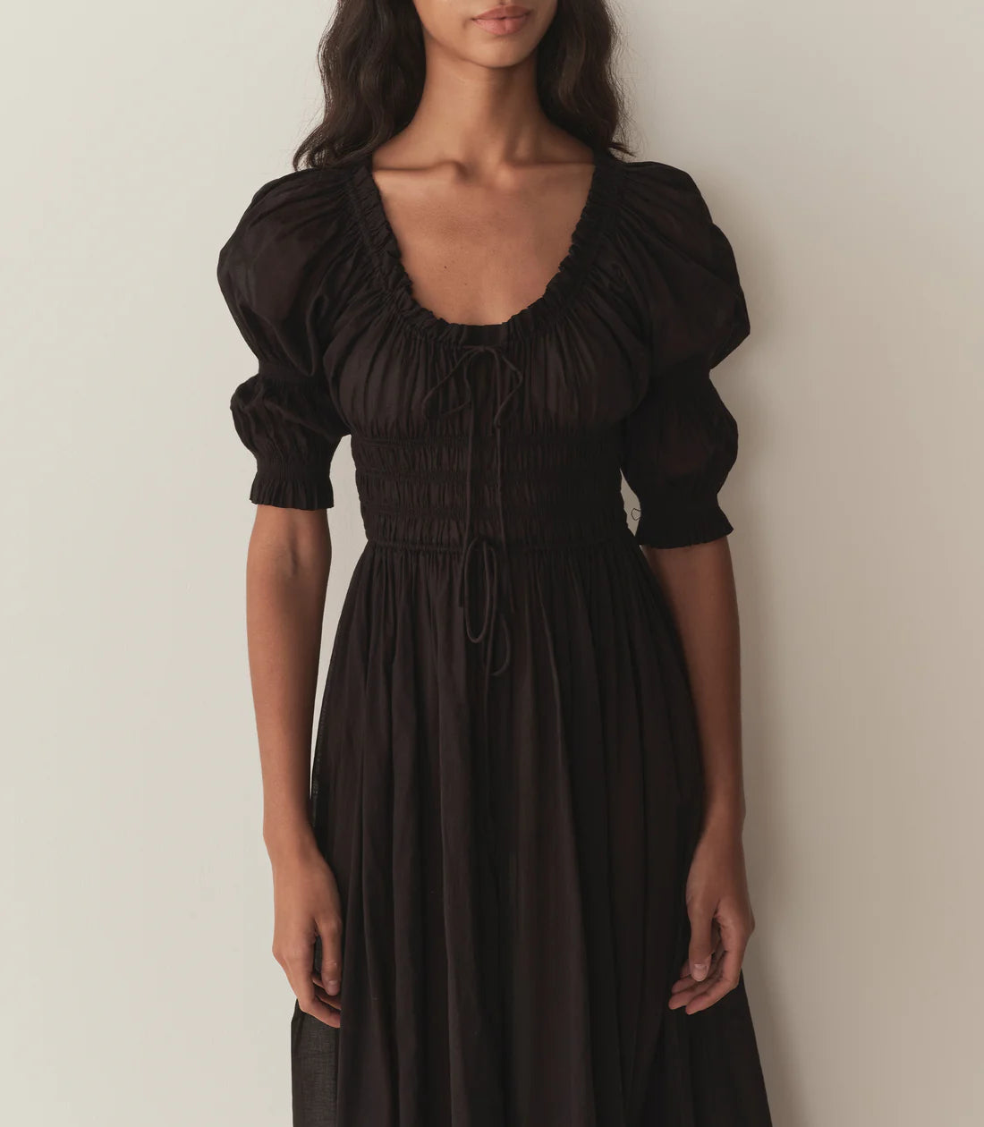 DÔEN Ischia Poplin Dress in Black
