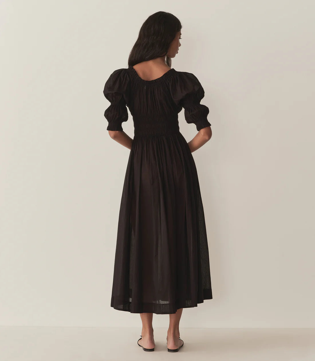 DÔEN Ischia Poplin Dress in Black