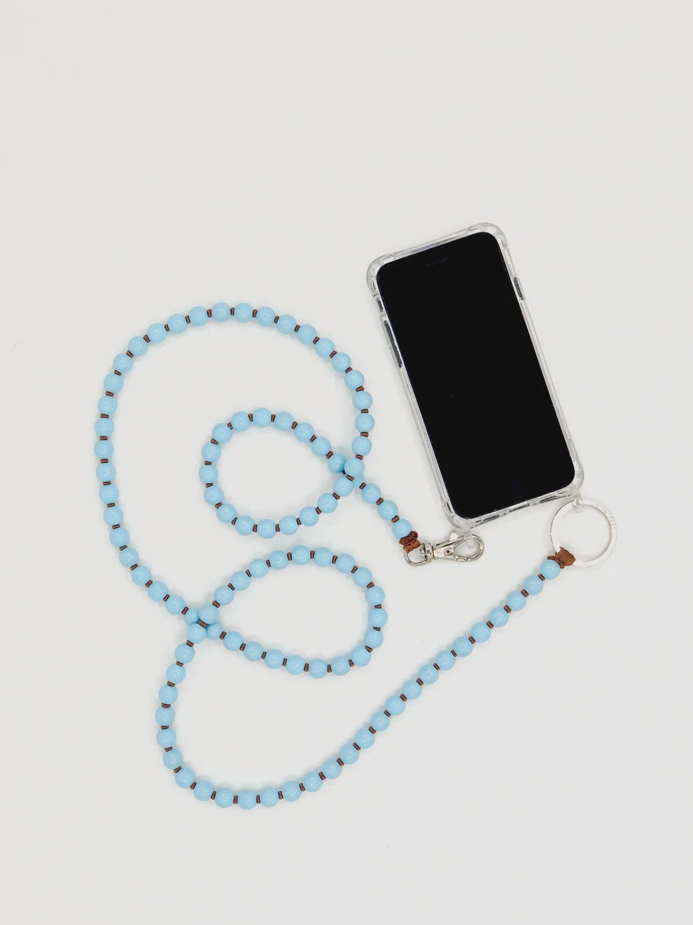Ina Seifart Phone Necklace - Pastel Blue, Mocca
