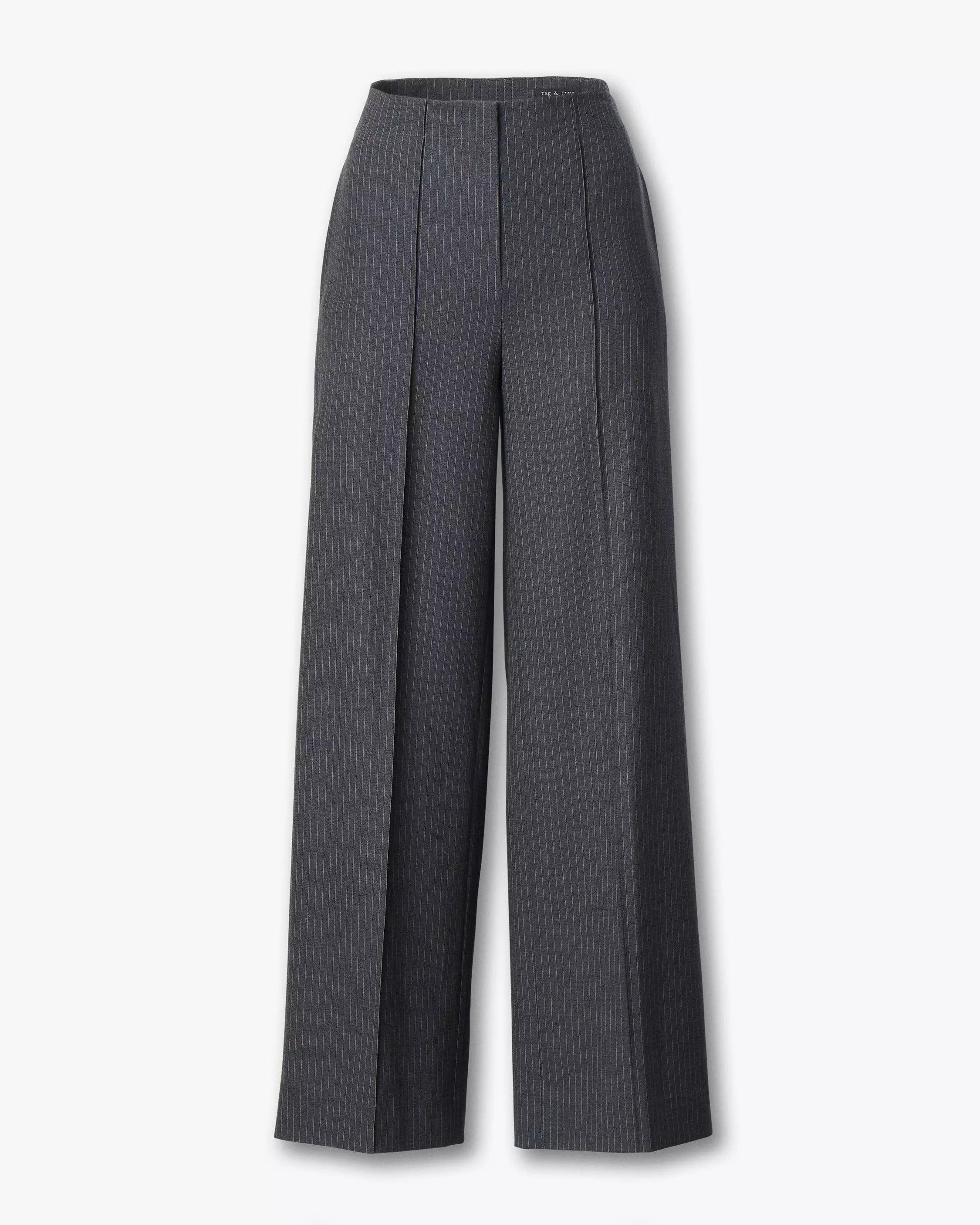 Rag & Bone Irina Stripe High Rise Tailored Pant in Grey Stripe