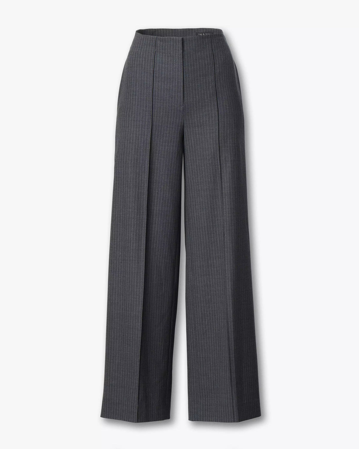 Rag & Bone Irina Stripe High Rise Tailored Pant in Grey Stripe