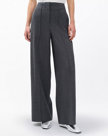 Rag & Bone Irina Stripe High Rise Tailored Pant in Grey Stripe