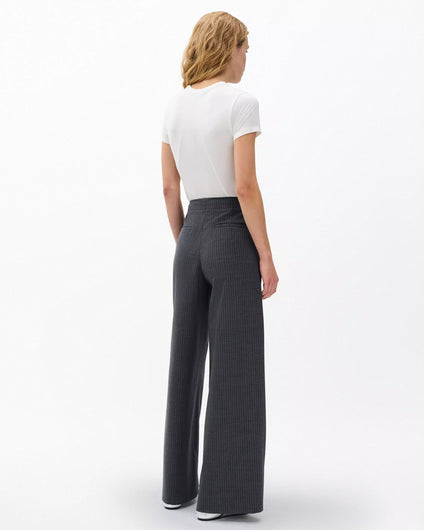 Rag & Bone Irina Stripe High Rise Tailored Pant in Grey Stripe