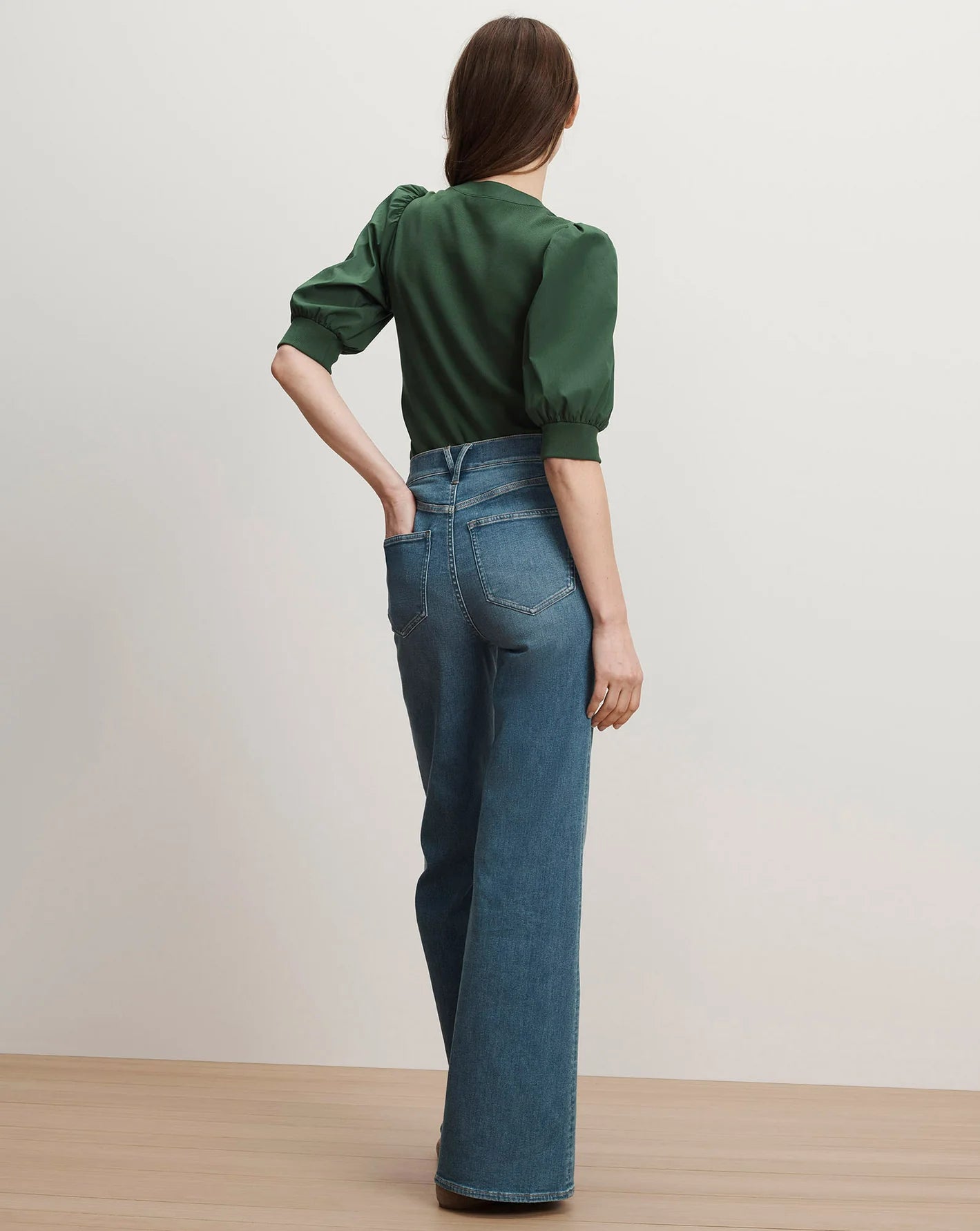 Veronica Beard Coralee Top in Dk Hunter Green