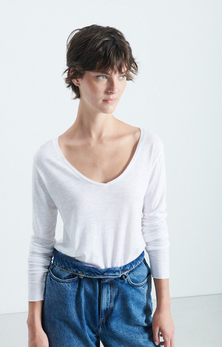 American Vintage JAC52 Long Sleeve Tee in White
