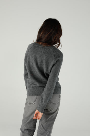 One Tee Janice Wool-Blend Slogan Jumper - Slate