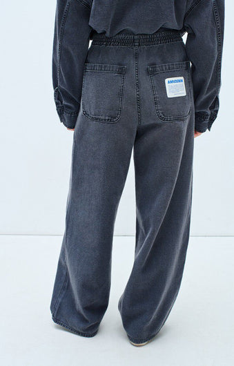 American Vintage Jazy Pull On Denim Pants in Black